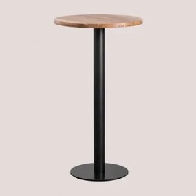 Tavolo alto rotondo da bar in legno di acacia Macchiato Ø60 cm - Sklum
