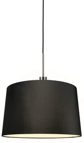 Lampada a sospensione acciaio paralume 45 cm nero - COMBI 1