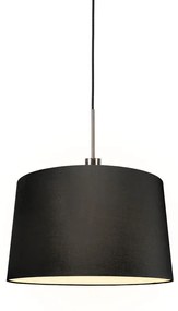 Lampada a sospensione moderna in acciaio con paralume 45 cm nero - Combi 1