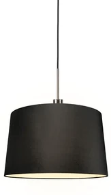 Lampada a sospensione moderna in acciaio con paralume 45 cm nero - Combi 1
