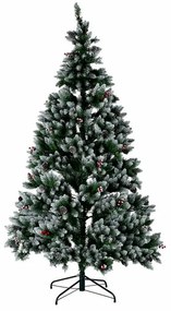 Albero di Natale DKD Home Decor Bianco Rosso Verde PVC Ananas Nevoso 125 x 125 x 210 cm