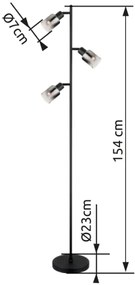 Globo 54308S - Lampada con piedistallo HUBERTUS 3xE14/40W/230V