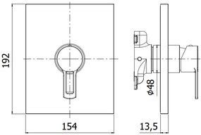 Paffoni West Wsbox010 Parte Esterna Miscelatore doccia Incasso 1 Utenza Senza Parte Incasso Cromo