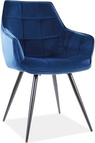 Sedia Lilia in velluto blu - L59 x H45 x P90 cm