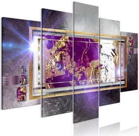 Quadro Golden Reflection (5 Parts) Wide  Colore Viola, Dimensioni e Misure 100x50