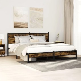 Giroletto Senza Materaso İn Metallo Rovere Fumo 183x213 Cm /