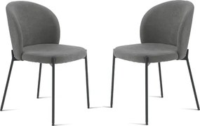 Sedia in tessuto Antracite con struttura in metallo MEGGIE 2 sedie