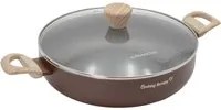 Tegame 28 cm marrone scritta Cooking Therapy con coperchio