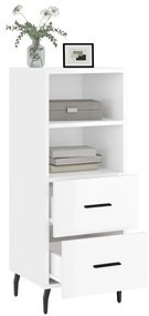 Credenza Bianco Lucido 34,5x34x90 cm in Legno Multistrato