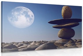 Stampa su tela – Pietre impilate alla luce della luna