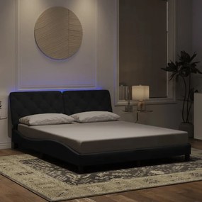 Giroletto Con Luci Led Nero 160x200 Cm İn Velluto /