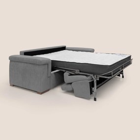 Giunone divano letto con materasso alto 18 cm e poggiatesta reclinabili in tessuto impermeabile T02 grigio