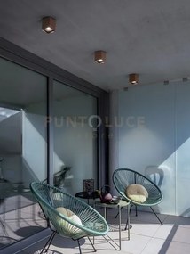 Plafoniera alluminio colore corten brick 1 luce attacco gu10 l.9,5cm