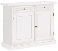 Madia credenza 2 porte arte povera in legno bianco 105x42x85