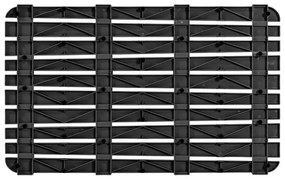 Pedana doccia antiscivolo 80x50 cm nero con effetto legno in plastica