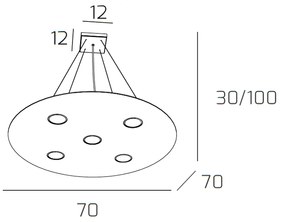 Sospensione Moderna Tonda Cloud Metallo Bianco 5 Luci Gx53