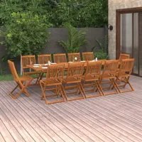 Set Pranzo da Giardino 13 pz in Legno Massello di Acacia cod mxl 34816