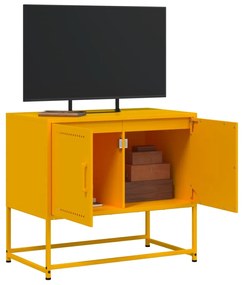 Mobile tv giallo senape 68,5x39x60,5 cm in acciaio