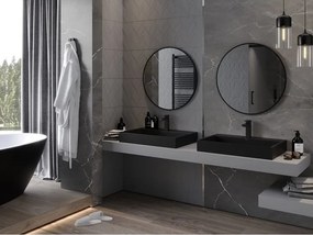 Mexen Loft specchio da bagno rotondo 75 cm, cornice nera - 9850-075-075-000-70