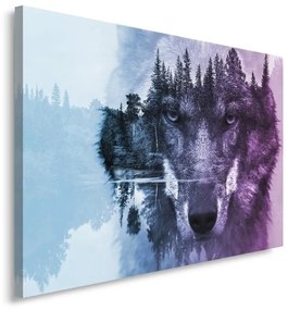 Quadro su tela, Foresta Lupo Animali Natura  Dimensioni Tappeti 120x80