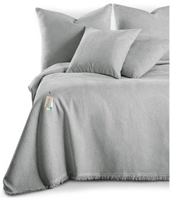 Copriletto grigio chiaro in ciniglia 220x240 cm Talo – Filumi