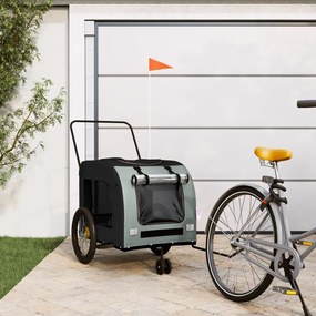Rimorchio Da Bici Per Animali Nero E Grigio Oxford E Ferro /
