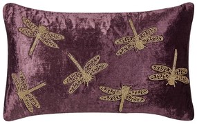 Cuscino velluto viola e oro 30 x 50 cm DAYLILY Beliani