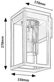 Rabalux 77085 - Applique da esterno ZERNEST 1xE27/15W/230V IP54 nero