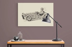 Quadro su tela – Auto da corsa in stile retrò
