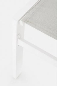 Lettino Prendisole Alto In Alluminio Con Ruote Hilde Bianco Cloud LD30