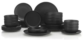 Servizio da tavola 24 pezzi, porcellana nera