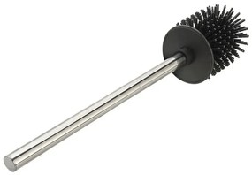 Scopino di ricambio per wc con setole in silicone e manico acciaio cromo