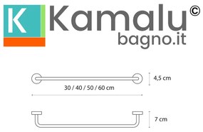 Kamalu - Portasalvietta bagno 50 cm in acciaio inox finitura satinata | Monde-S