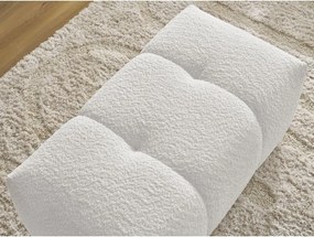 Poggiapiedi bianco con rivestimento in bouclé Roxelane – Bobochic Paris