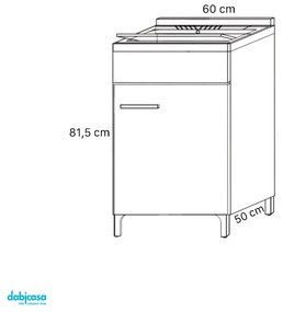 Lavatoio Da Terra "Stella" Da 60x50 Cm C/Due Ante Finitura Bianco Lucido