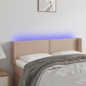 Testiera Cappuccino A Led 147x16x78/88 Cm İn Similpelle /