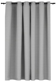 Tenda Oscurante Effetto Lino con Occhielli Grigio 290x245 cm