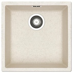 Lavello sottotop 1 vasca PYRAMIS Mistral fibra di vetro L 40 x L 40 cm avena
