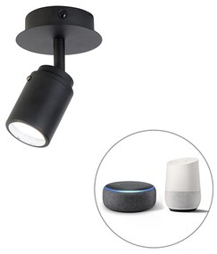 Faretto per bagno intelligente nero IP44 con Wi-Fi GU10 - Ducha