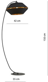 Piantana Moderno Bellerofonte Acciaio Nero 1 Luce E27 Ip20