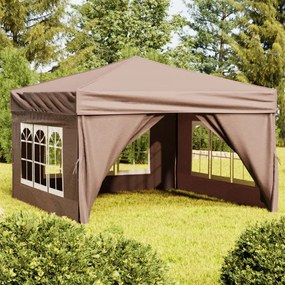 Tenda Per Feste Pieghevole Con Pareti Laterali Tortora 3x3 M /