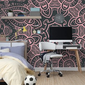 Carta da parati – Mandala con tocco indiano in rosa