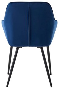 Set di sedie da pranzo blu scuro in imbottito con braccioli 2 pz Nolan Square – Unique Furniture