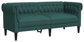 Set di divani 2 pz verde scuro in tessuto