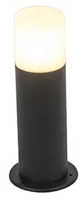 Lampada da terra per esterni nera con paralume opalino bianco 30 cm IP44 - Odense