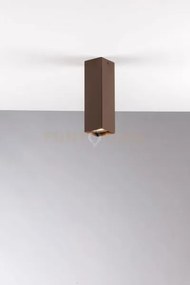 Plafoniera fluke quadrata corten 1 luce attacco gu10 6x6x20cm