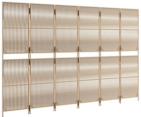 Divisorio per ambienti a 6 pannelli beige in polyrattan