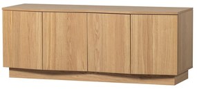 Mobile TV di colore naturale in rovere massiccio 133x52x45 cm Zuma – WOOOD