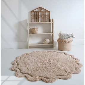 Tappeto rotondo in rosa chiaro in cotone lavabile e tessuto a mano ø 110 cm Sweet April Nude – Nattiot