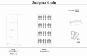 ESSENZA - scarpiera a 4 ante